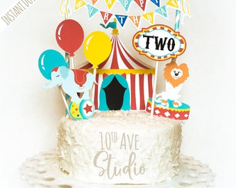 Carnival Cake and Cupcake Topper Designs for Laser cutting or DIY Print & cut yourself PNG/PDF ~ Instant Download! Glowforge Lasers Cutting