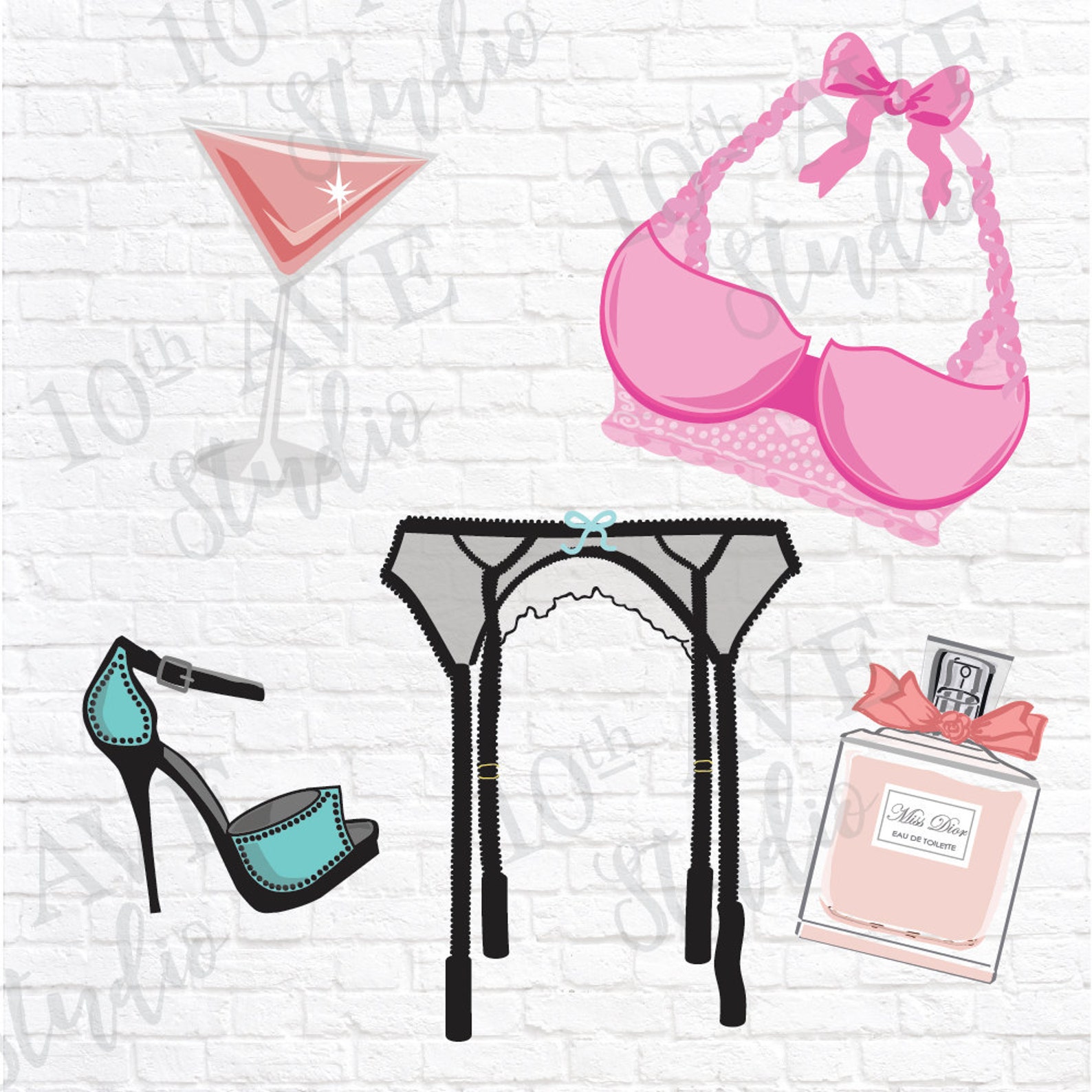 Lingerie Clipart/vector Graphics Perfect for Bachelorette Etsy