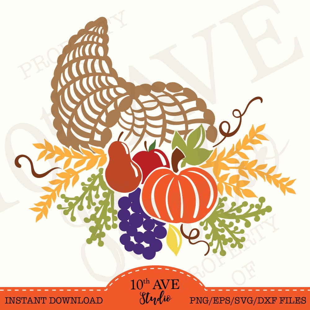 Cornucopia SVG single and Multi Layer Files Clipart and Cut - Etsy