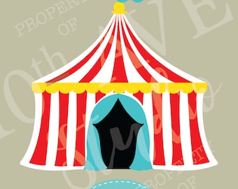 Circus Tent, Big Top, Carnival, Circus Tent SVG, svg png eps dxf Instant Download Clipart Cricut Silhouette Glowforge Laser Cutting