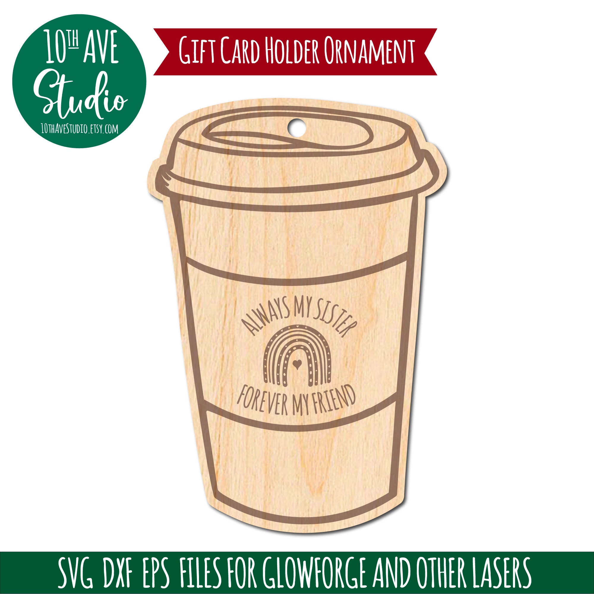 Coffee Cup Gift Card Holder Ornament Bundle Assorted SVG DXF Etsy
