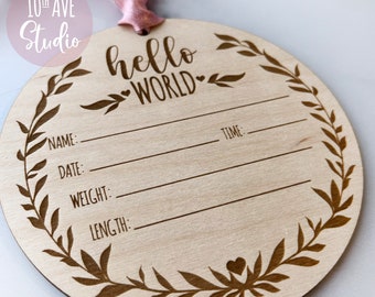 Fußabdruck Geburt Ankündigung Floral Runde SVG/DXF/EPS & png Dateien für Laser Glowforge Frühling Ostern Kinderzimmer Dekor neues Baby Geschenk