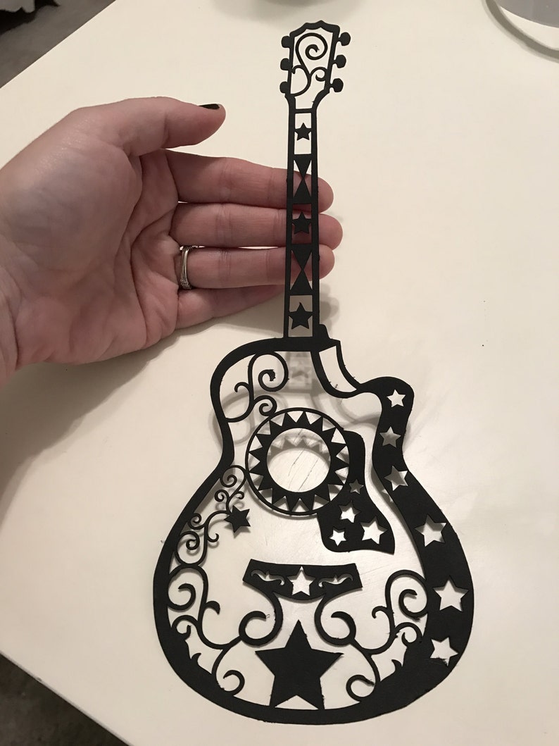 Download Acoustic Guitar Stars Design SVG/PNG/DXF clipart and cut files | Etsy