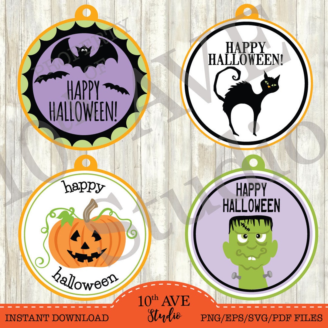 Halloween Print Your Own Candy or Tags Svg/png/eps/pdf Files. Print and ...