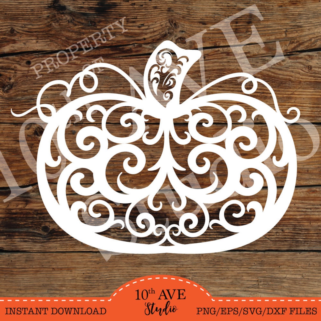 Fancy Flourish Scroll Pumpkin SVG Clipart and Cut Files for - Etsy