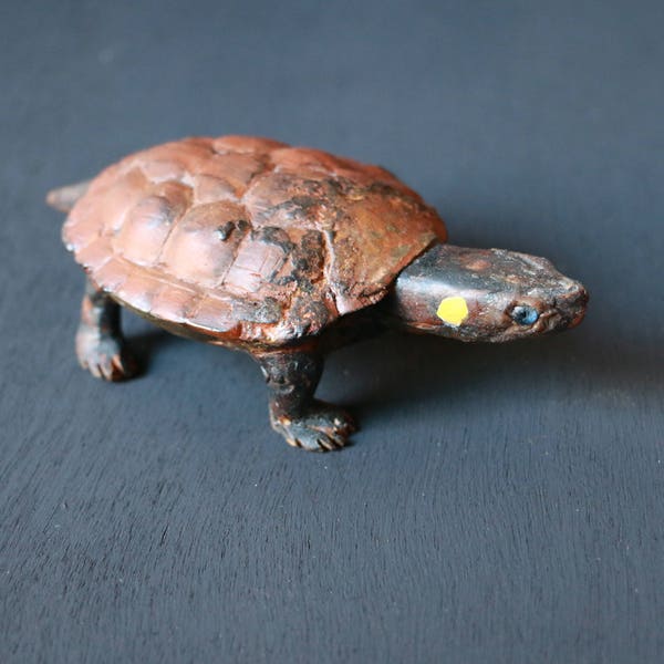 Bog Turtle Hand-Carved Wooden Sculpture