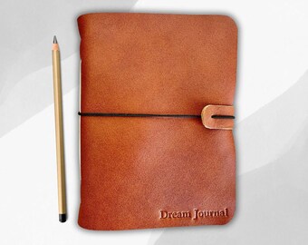 Personalized Leather Dream Journal, Custom Dream Notebook