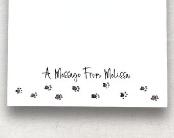 Personalized Pet Lovers Notepad, Paw Print Custom Notepad, Gift for Dog, Design 33