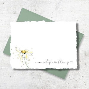 Cartes de correspondance personnalisées marguerite avec enveloppes Cartes de correspondance fixes faites à la main Bords tachés Set de cartes de correspondance 37