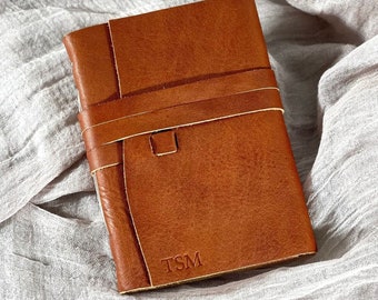 Gift for Her Personalized Leather Bound Journal in Rust, the Perfect Anniversary Gift