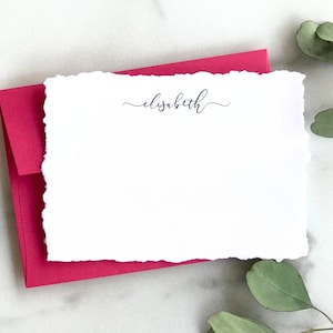 Personalized Note Cards with Envelopes Deckled Edge Stationary handmade note cards Note Cards Set Design 2