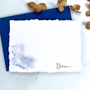 Personalisierte Grußkarten mit Umschlägen Deckled Edge Stationäre handgemachte Grußkarten Note Cards Set Design 7
