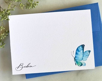 Personalized Flat Notecards Butterfly Perfect Gift for Her Design 32