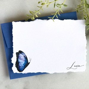 Personalized Note Cards with Envelopes Deckled Edge Stationary handmade note cards Note Cards Set Design 31