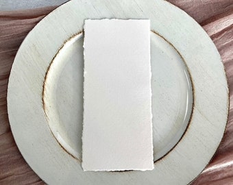 Blank Deckle Edge Blank Menu Cards, DIY Menu Cards, Drink Menu Cards, Wedding menu cards, table menu cards Flat or Folded Deckle Cards
