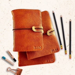 Personalized Leather Music Journal Song Writer Notebook Rust Bifold Journal image 2