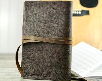 Leather Journal for Music Composition in Dark Brown Perfect Gift for Musician, Music Teacher, Orchestra and Band Teacher too