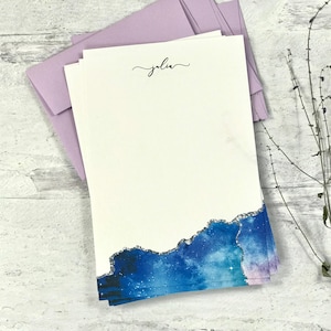 Letter Writing Stationery Set Watercolor granite Personalized Letter Writing Set Design 38 image 1