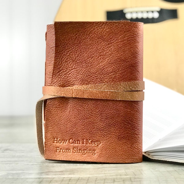 Leather Journal for Music Composition in Rust Personalized Gift for Musician Gift for Song Writer