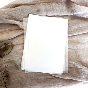 Invitation Tissue Translucent Vellum for an elegant look with invitations Flat or Folded Deckle Sheets