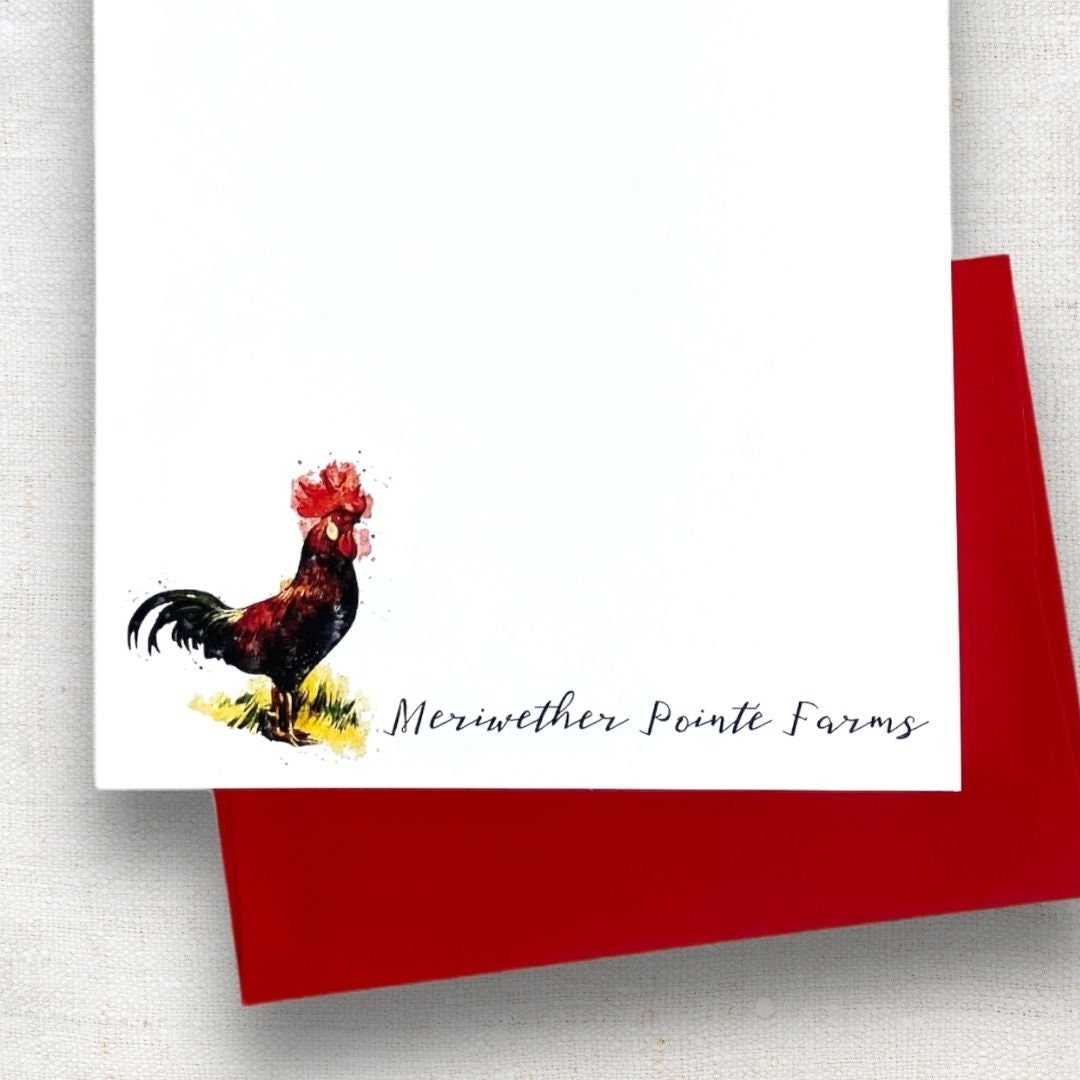Personalized Stationary With Envelopes Rooster, Custom Stationery ...