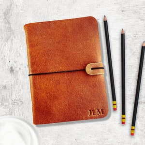 Personalized Leather Music Journal Song Writer Notebook Rust Bifold Journal image 10
