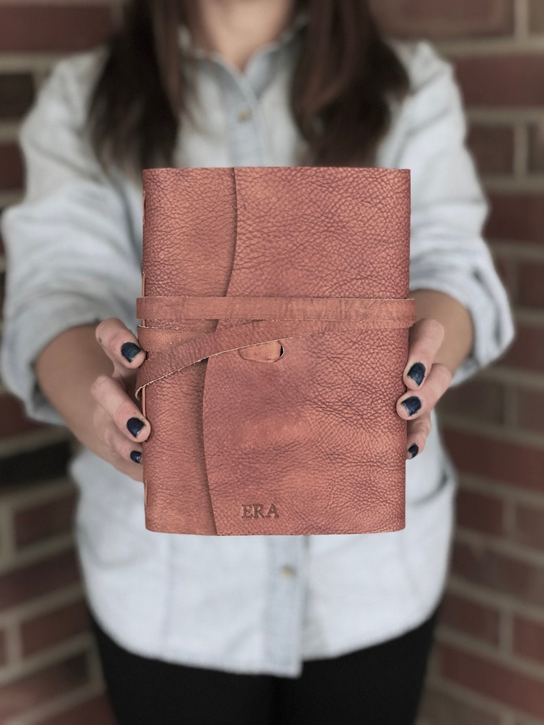 Personalized Leather Bound Journal in Rust Refillable Leather Etsy