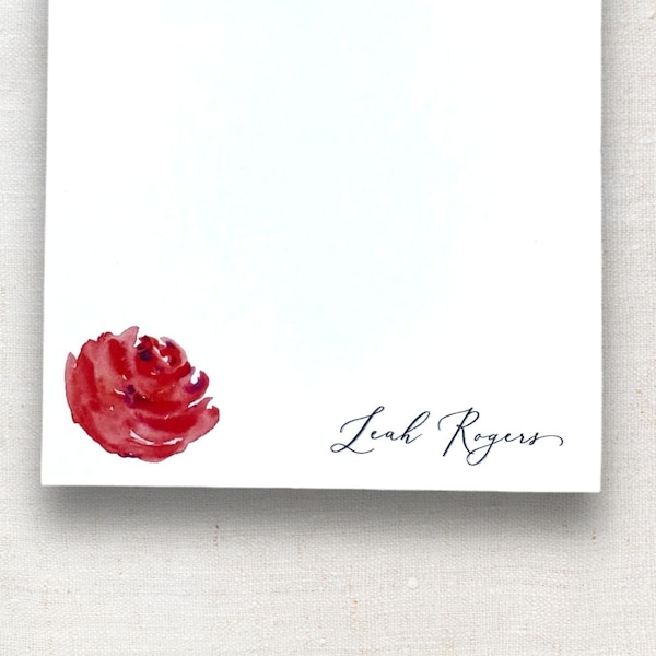 Personalized Notepad Custom Notepad Red Rose, Memo pad, To do list, Custom notepad, Personalized notepad, 5x7, 6x9, Design 54