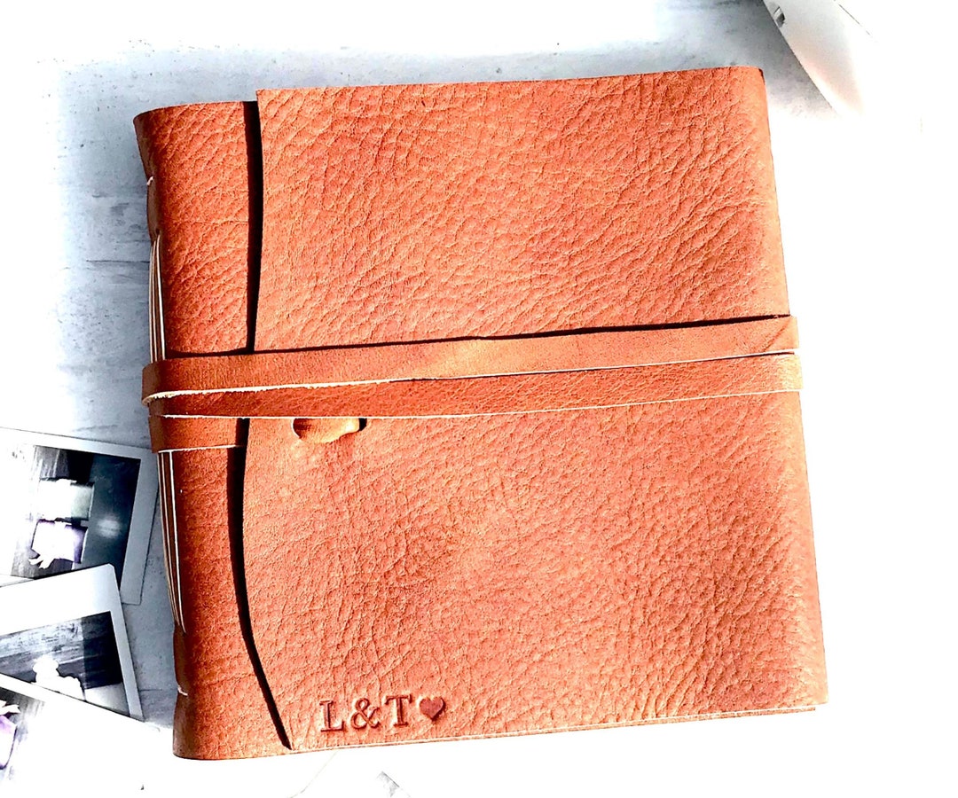Large Photo Album Leather Photo Album Personalized Leather Scrapbook