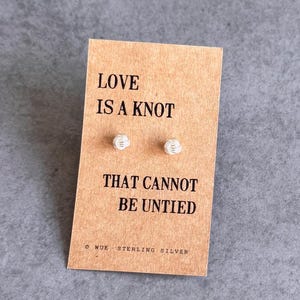 Love Knot Silver Earrings, Sterling Silver Stud Earrings, Love Is A Knot, Personalised Gift For Her