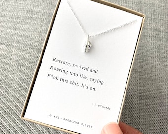 Fuck This Shit Silver Necklace. Middle Finger Gift original Haiku poem necklace.