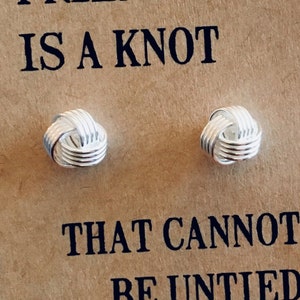 Friendship Knot Earrings. Silver Knot Earrings. Gold Knot Earrings. Best Friend Gift. image 5