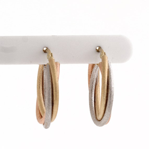 Twisted round hoop earrings - Gem