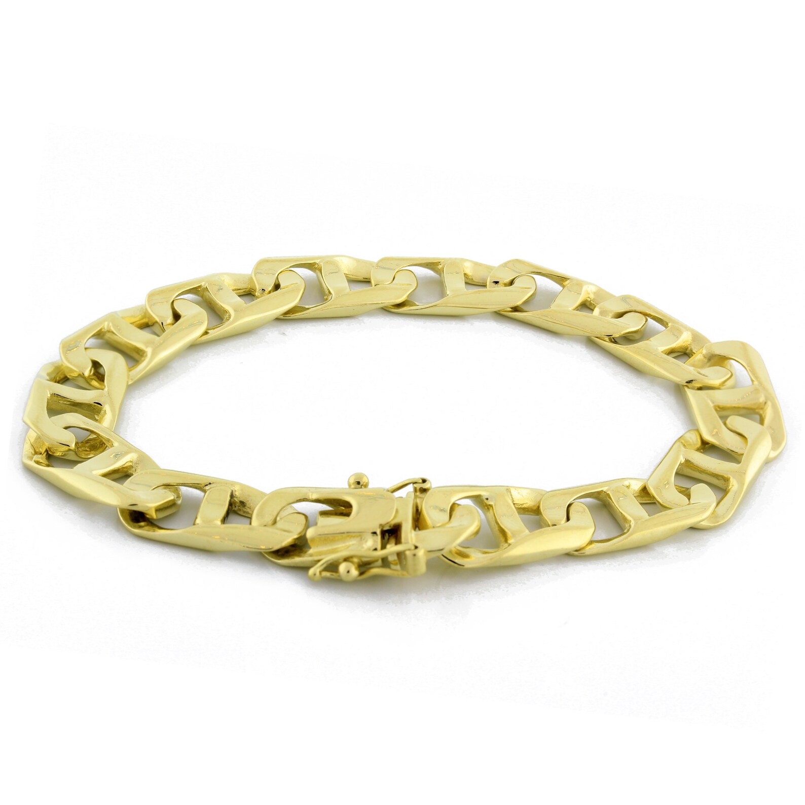 Men's Mariner Link Chain Bracelet 14K Yellow Gold 42.1 GR Etsy