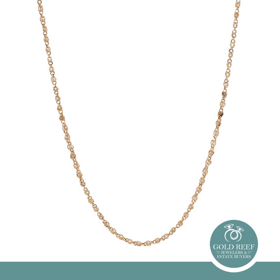 14K Yellow Gold Fancy Link Chain Necklace 2.80 mm… - image 1