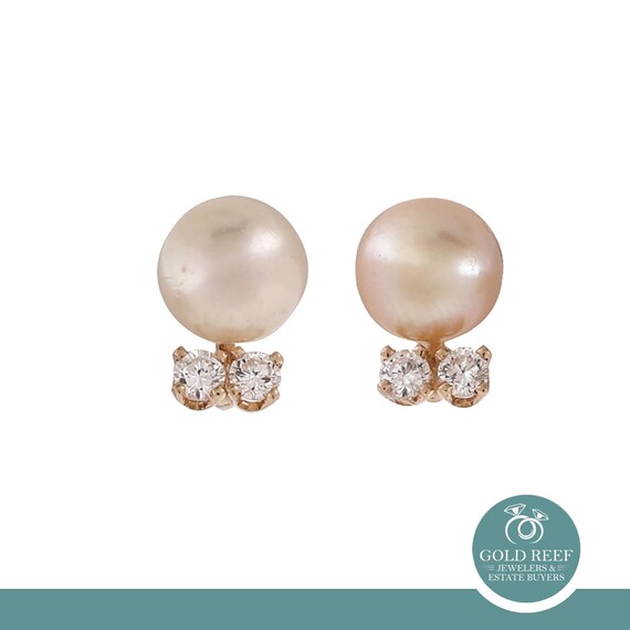 ピアス STONEHENgE 14K freshwater pearl earrings Cultured Freshwater Pearl & Diamond Earrings 14K