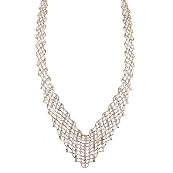 Beaded Cleopatra Mesh Chain Necklace Graduating 1… - image 1