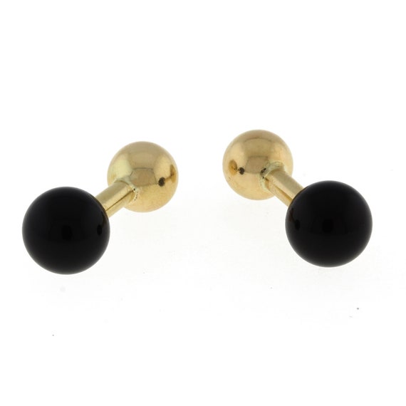 Vintage Tiffany  14k Gold Onyx Cufflinks