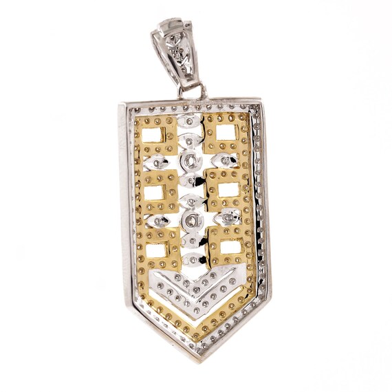 Diamond Shield Pendant 18K Two-Tone Gold 2.00 CTW… - image 4