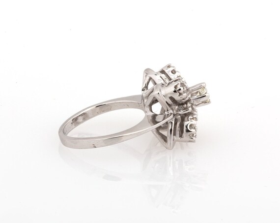 Floral Diamond Ring 14K White Gold 0.50 CTW Natur… - image 3