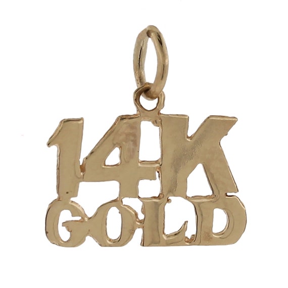 14K Gold Retro Charm Pendant 14K Yellow Gold Unise