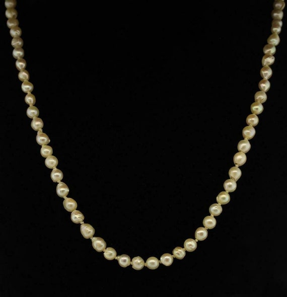 Vintage Freshwater Pearl Necklace Baroque 14K Whi… - image 1