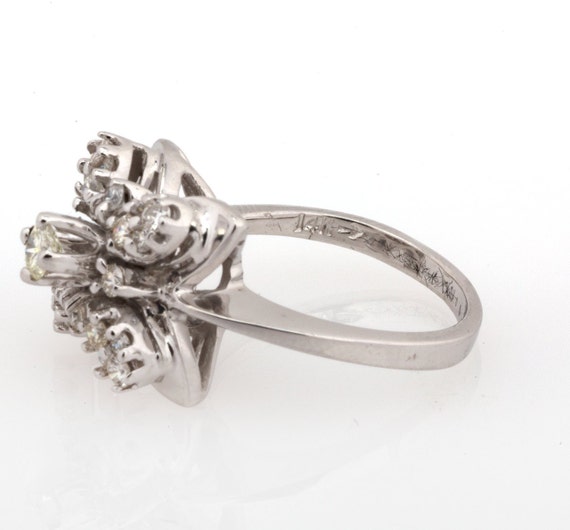 Floral Diamond Ring 14K White Gold 0.50 CTW Natur… - image 5