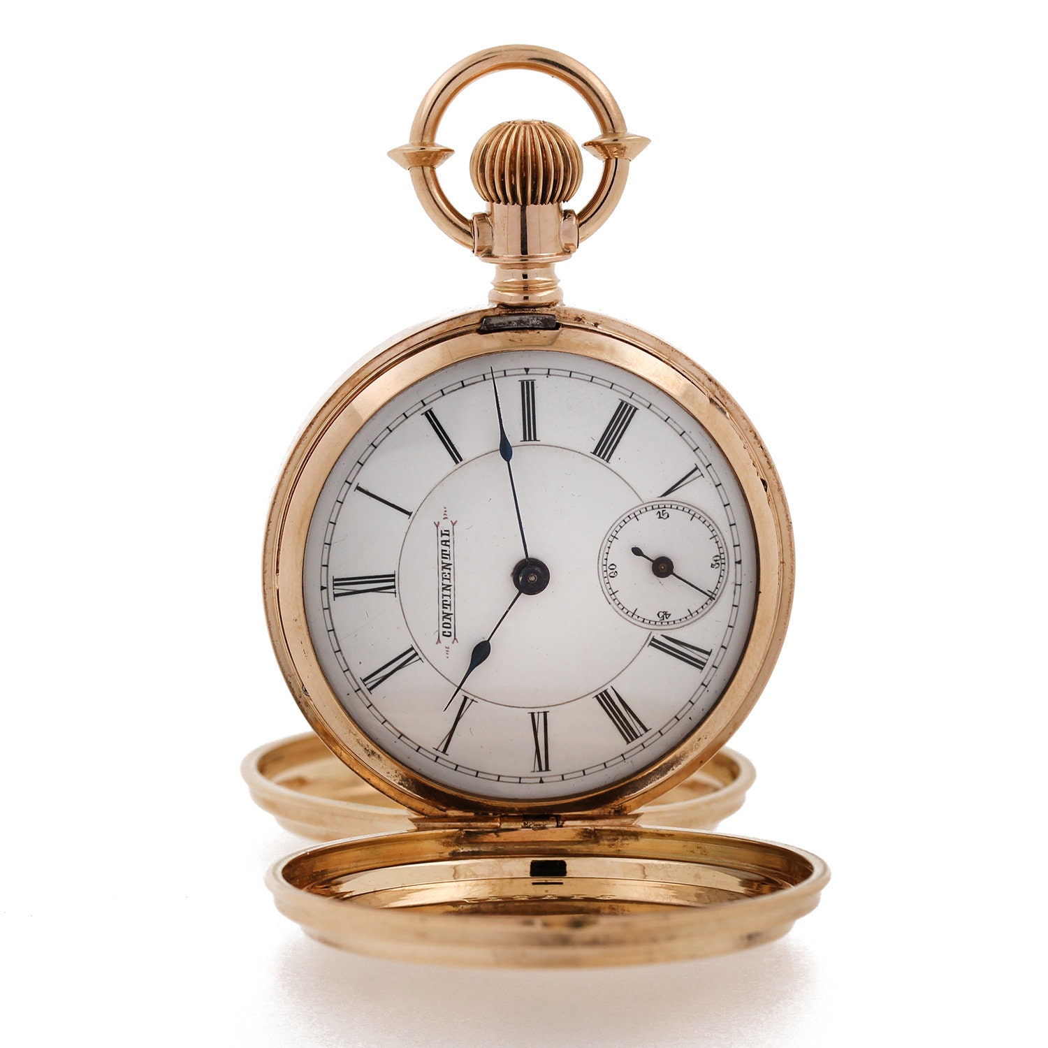 Continental Watch Company Open Handcrafted Face Pocket Watch