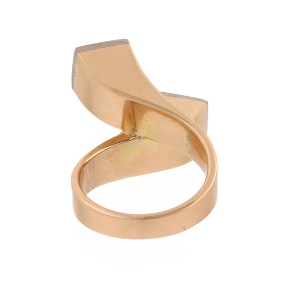0.50 CTW Diamond Square Bypass Ring 14K Two-Tone … - image 3