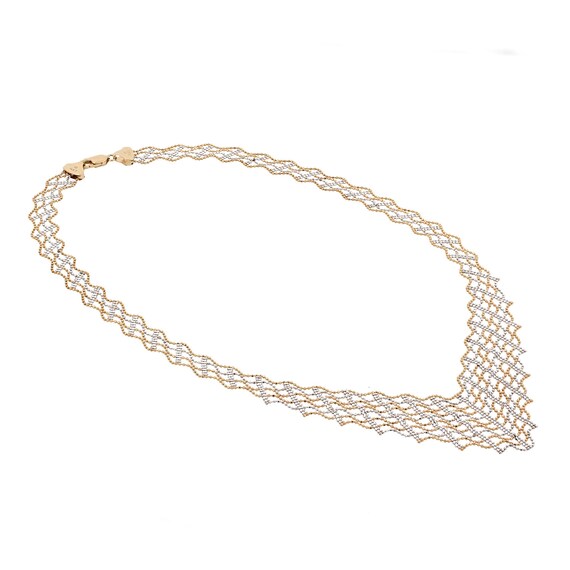 Beaded Cleopatra Mesh Chain Necklace Graduating 1… - image 5