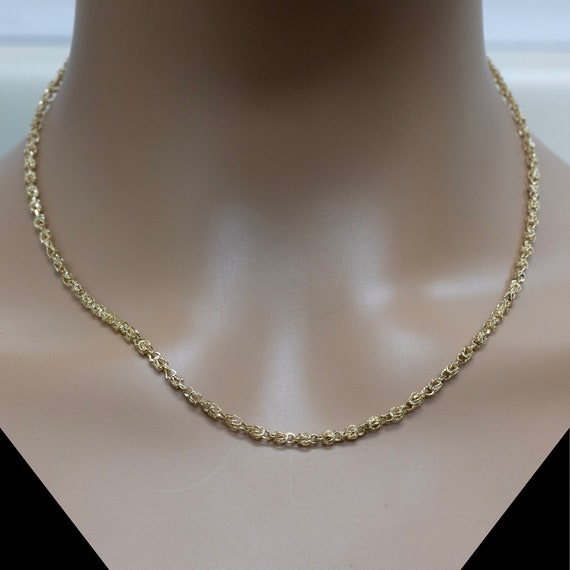 14K Yellow Gold Fancy Link Chain Necklace 2.80 mm… - image 2