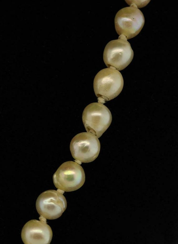 Vintage Freshwater Pearl Necklace Baroque 14K Whi… - image 3