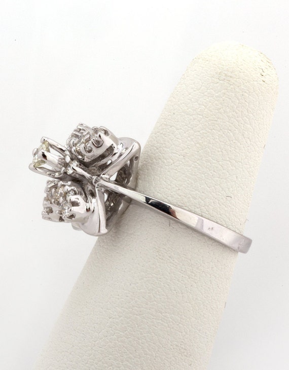 Floral Diamond Ring 14K White Gold 0.50 CTW Natur… - image 7