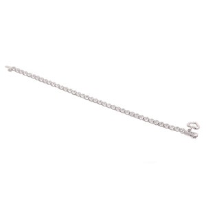 0.35 TW Diamond Round Link Tennis Bracelet 10K White Gold Heart Charm Accent 7 image 4